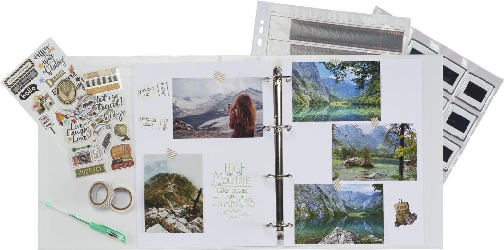 Hama Ordner mit 4-D-Ring-Mechanik, 70 mm Rückenbreite, mit Schuber, Schwarz/Grau (00007546)