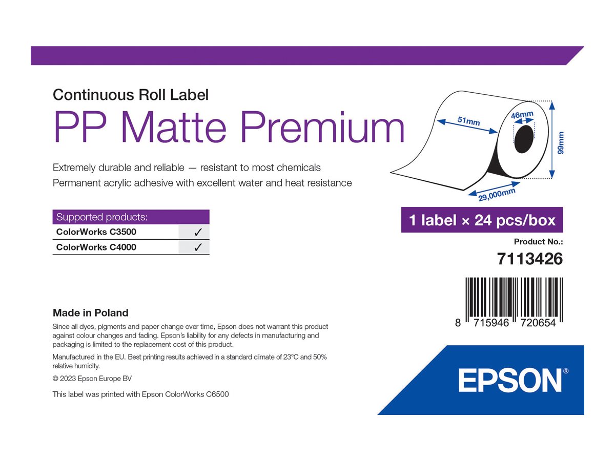 Epson Premium Endlosetiketten 51 mm x 29 m Weiß
