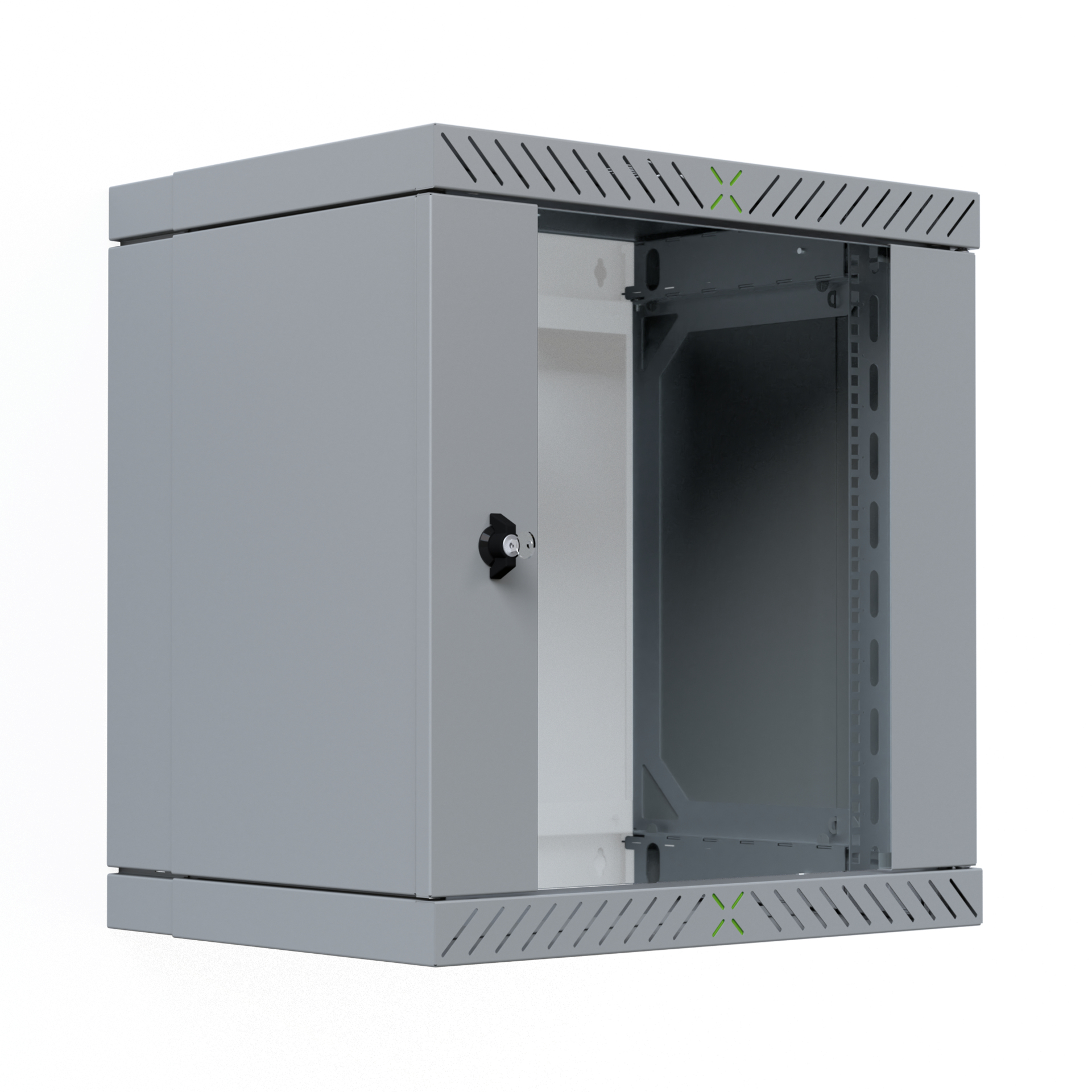 EFB Elektronik 19" Wandgehäuse X-Rack mit Glastür 400-600mm grau - Wandgehäuse (WGX-1206GR.G1)