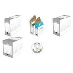 ELBA Archiv-Schachtel, Breite 100 mm, A4, weiß/grau starke, säurefreie Wellpappe, automatische Faltung, - 20 Stück (400064940)