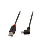 Lindy 0.5m USB 2.0 Kabel Typ A an Mini-B 90° gewinkelt USB 2.0 Kabel (abwärtskompatibel) mit Typ A Stecker an Typ Mini-B 90° Stecker im LINDY Design schwarz mit rotem Knickschutz, Längen von 0.5m bis 2m (31970)