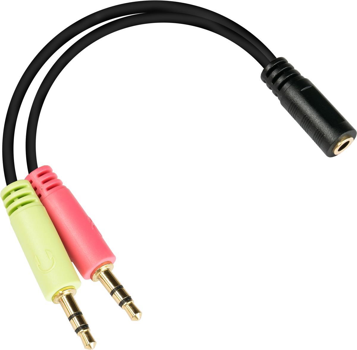 ALCASA AD-HS04 Audio-Kabel 0,2 m 2 x 3.5mm 3.5mm Schwarz (AD-HS04)