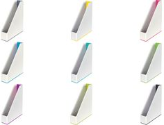 LEITZ Stehsammler WOW Duo Colour, DIN A4, Polystyrol, gelb mit zweifarbigem WOW Effekt in weiß / gelb, - 1 Stück (5362-10-16)
