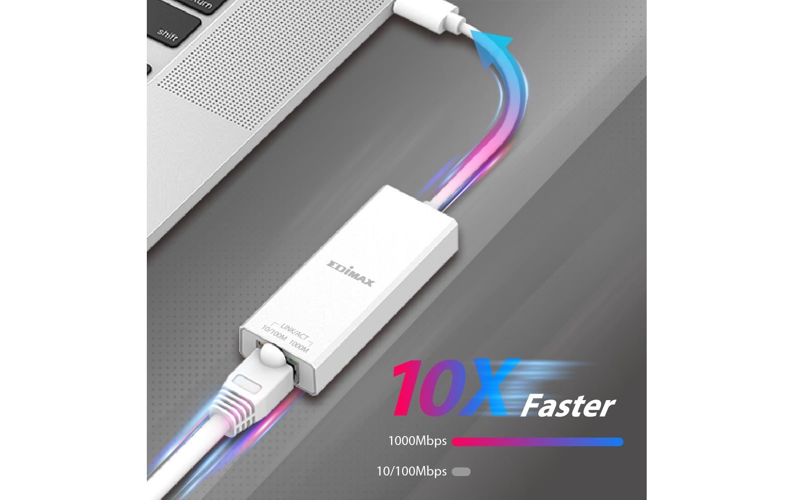 Edimax EU-4306C Netzwerkadapter USB-C 3.1 Gigabit Ethernet Weiß