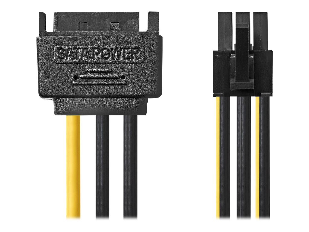 Nedis Stromadapterkabel 6-Pin PCIe Buchse auf SATA 15-Pin Stecker 0,15 m Schwarz/Gelb