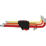 KS TOOLS Werkzeuge-Maschinen GmbH Kugelkopf-Innensechskant-Winkelstiftschlüssel-Satz, extra lang, 9-tlg (151.4420)