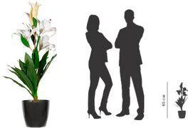 PAPERFLOW Kunstpflanze "Lilienblume", Höhe: 650 mm Blumen und Blätter: Polyester "Real Touch", Zweige: - 1 Stück (PALYS65)