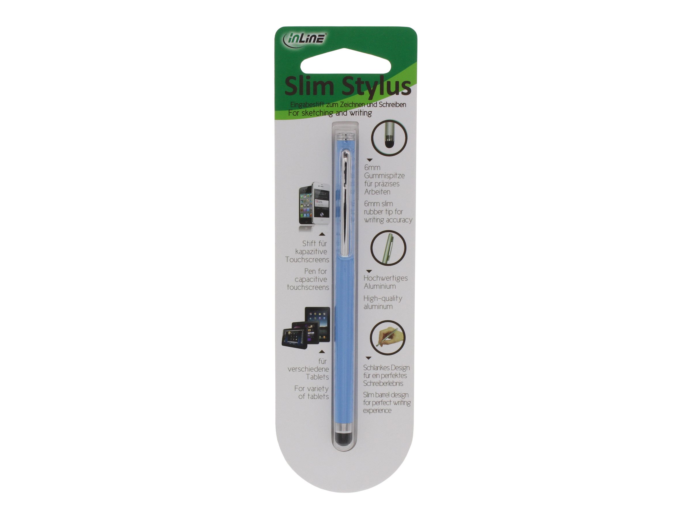 InLine Stylus für Touchscreens von Smartphone und Tablet Blau