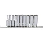 KS TOOLS 1/4" CLASSIC Sechskant-Stecknuss-Satz, lang, 10-tlg. 4-13mm (917.0610)