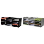 PAPERFLOW Sortierstation Formularbox, 15 Fächer, grau aus Polystyrol, inkl. Etiketten und Etikettenhalter, - 1 Stück (531.02)