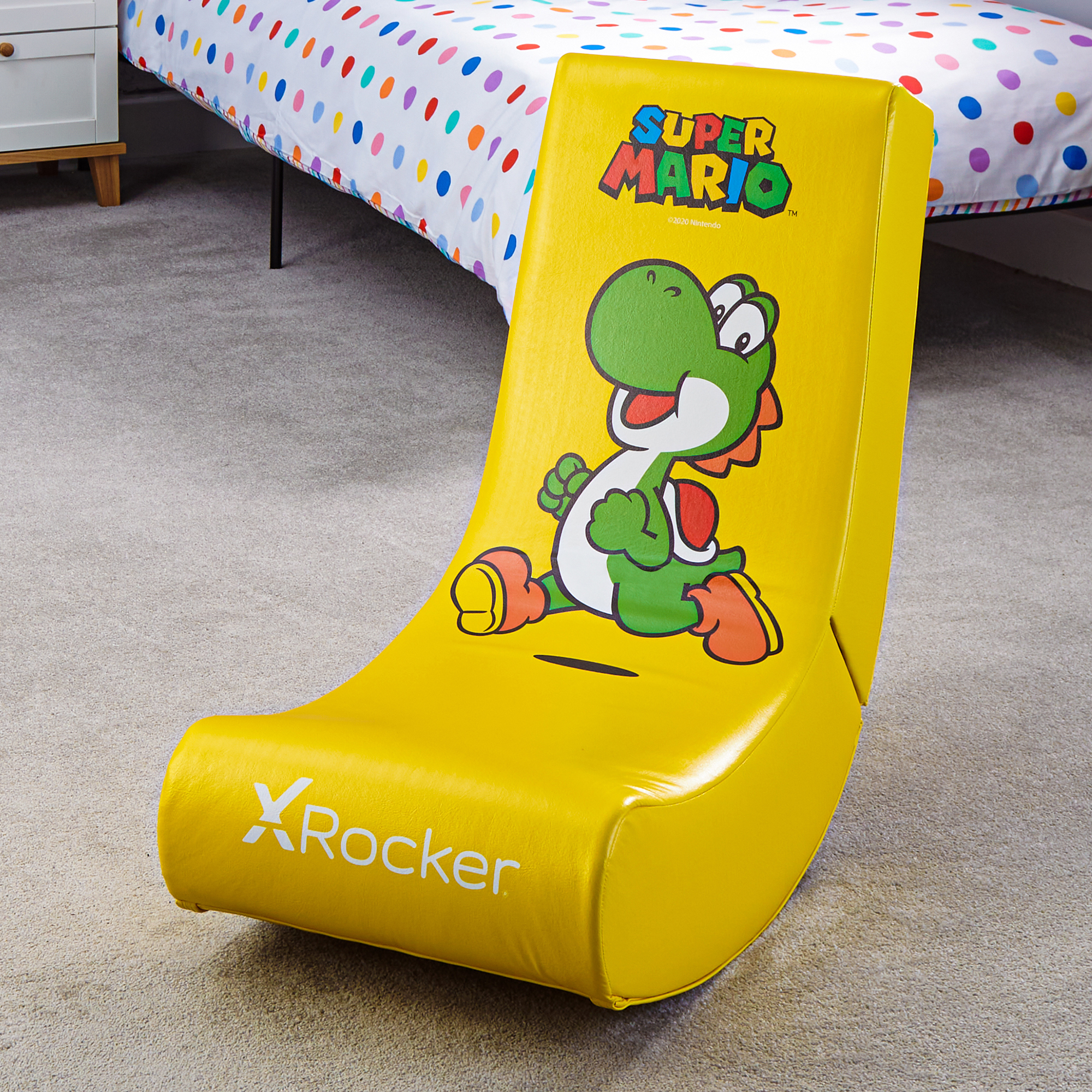 X-Rocker Super Mario Video Rocker - Yoshi Konsolen-Gamingstuhl Grün, Gelb