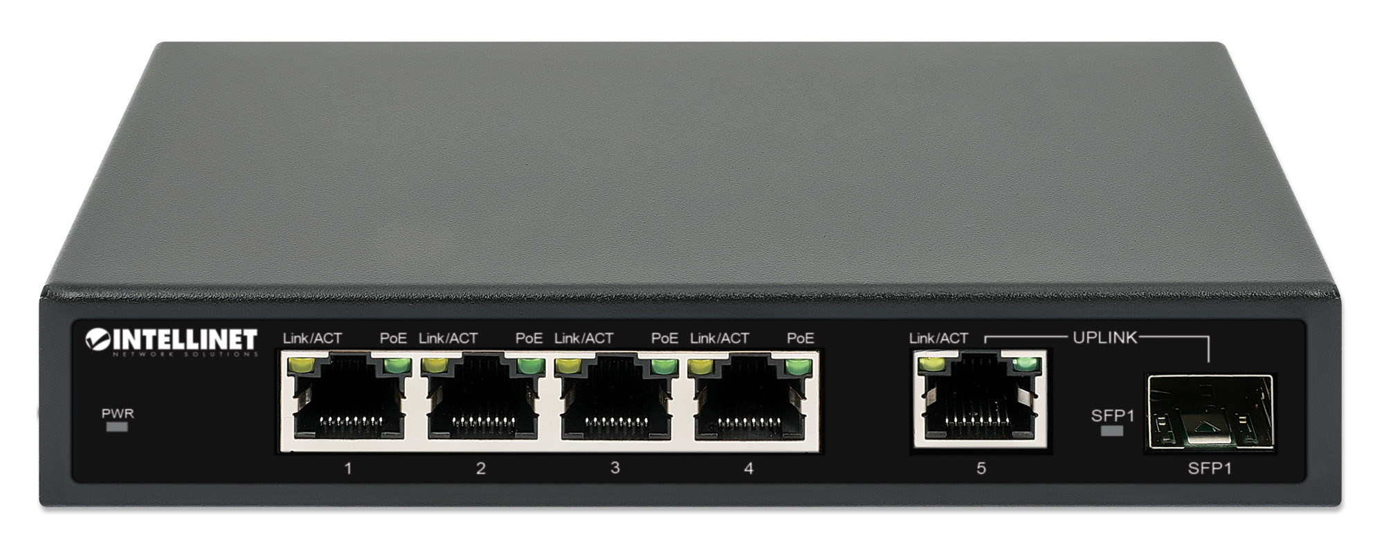 Intellinet 5-Port Gigabit PoE+ Switch mit SFP 91W Schwarz