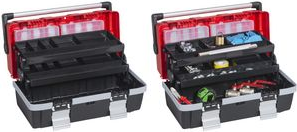 allit Werkzeugkoffer McPlus Alu >C< 18, PP, rot/schwarz aus Polypropylen, 2 Cantilevertabletts, 2 innenliegende - 1 Stück (457011)