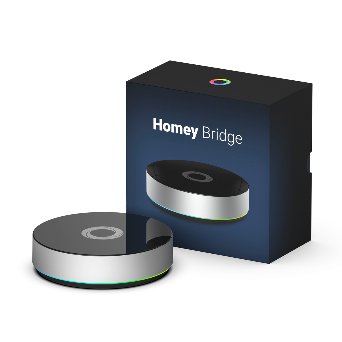 Homey Bridge Smart-Home-Zentrale Zigbee Z-Wave Bluetooth WLAN Schwarz Silber