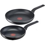 Tefal B55590 Easy Cook & Clean Pfannen-Set 24 und 28cm, schwarz (B55590)