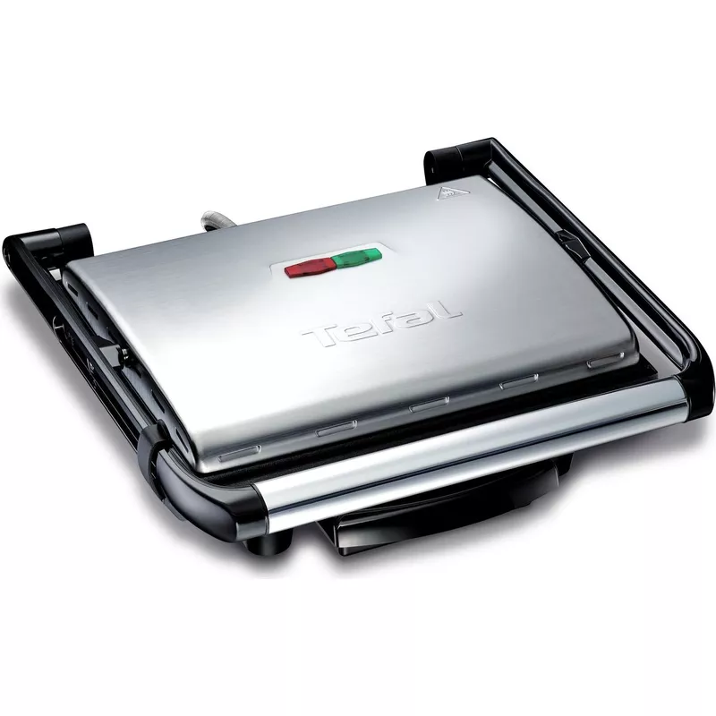 Tefal Inicio GC241D Kontaktgrill Tisch Elektro 2000W Schwarz - Silber Barbecue & Grill (GC241D) (geöffnet)