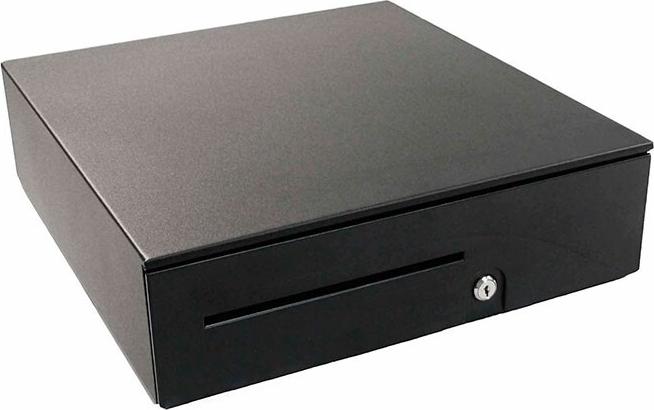 APG S100 T520-BL1616-M5 Kassenschublade mit Sterling-Einsatz 4 Scheine/8 Münzen 12/24 V Schwarz