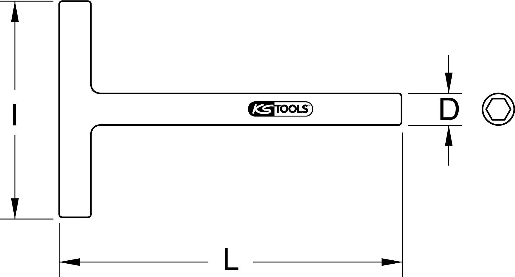 KS TOOLS Isolierter T-Griff-Steckschlüssel, 11x200mm (117.1772)