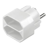 Wentronic Goobay Euro mehrfach Adapter, Weiß - 2 x Eurobuchse (51000)