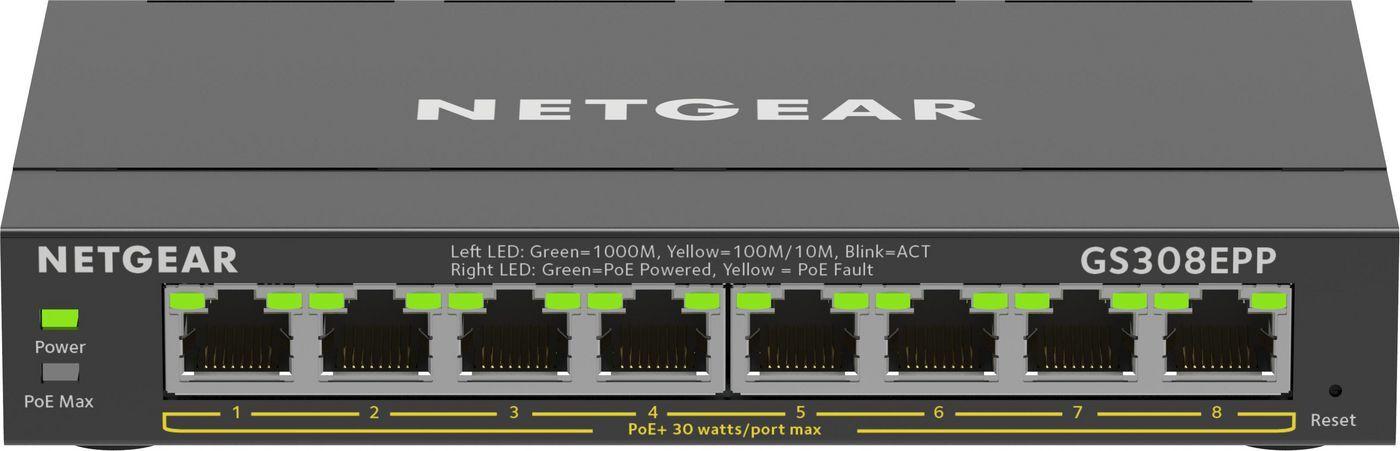 Netgear 8PT GE Plus Switch W/HI-PWR (GS308EPP)