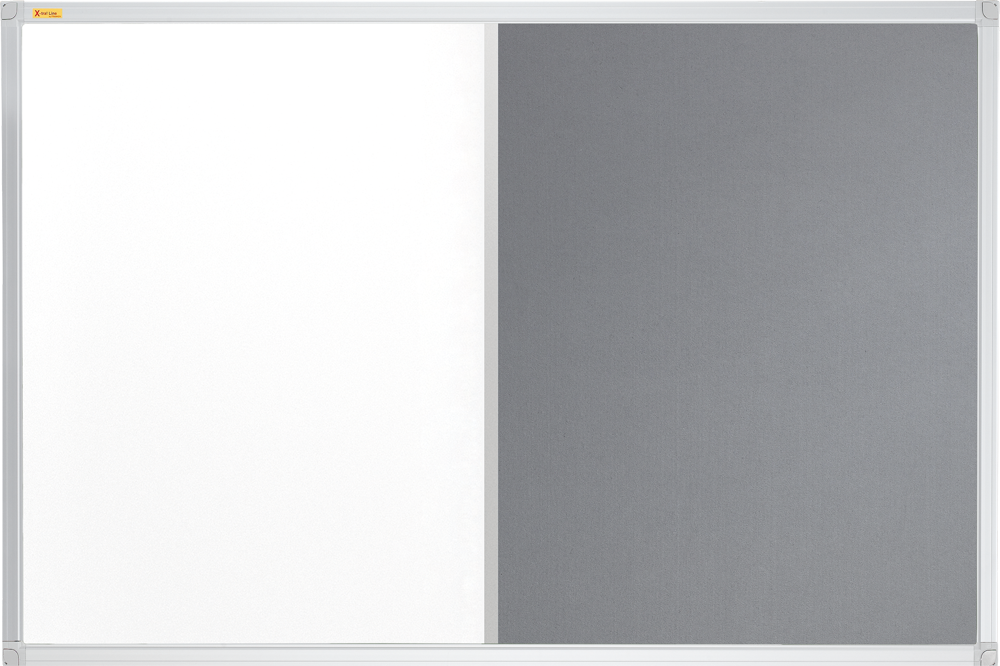 FRANKEN Kombitafel X-tra! Line (B)1.200 x (H)900 mm, grau Weißwand- und Filztafel auf einem Board, Whiteboardfläche: - 1 Stück (CB300312)