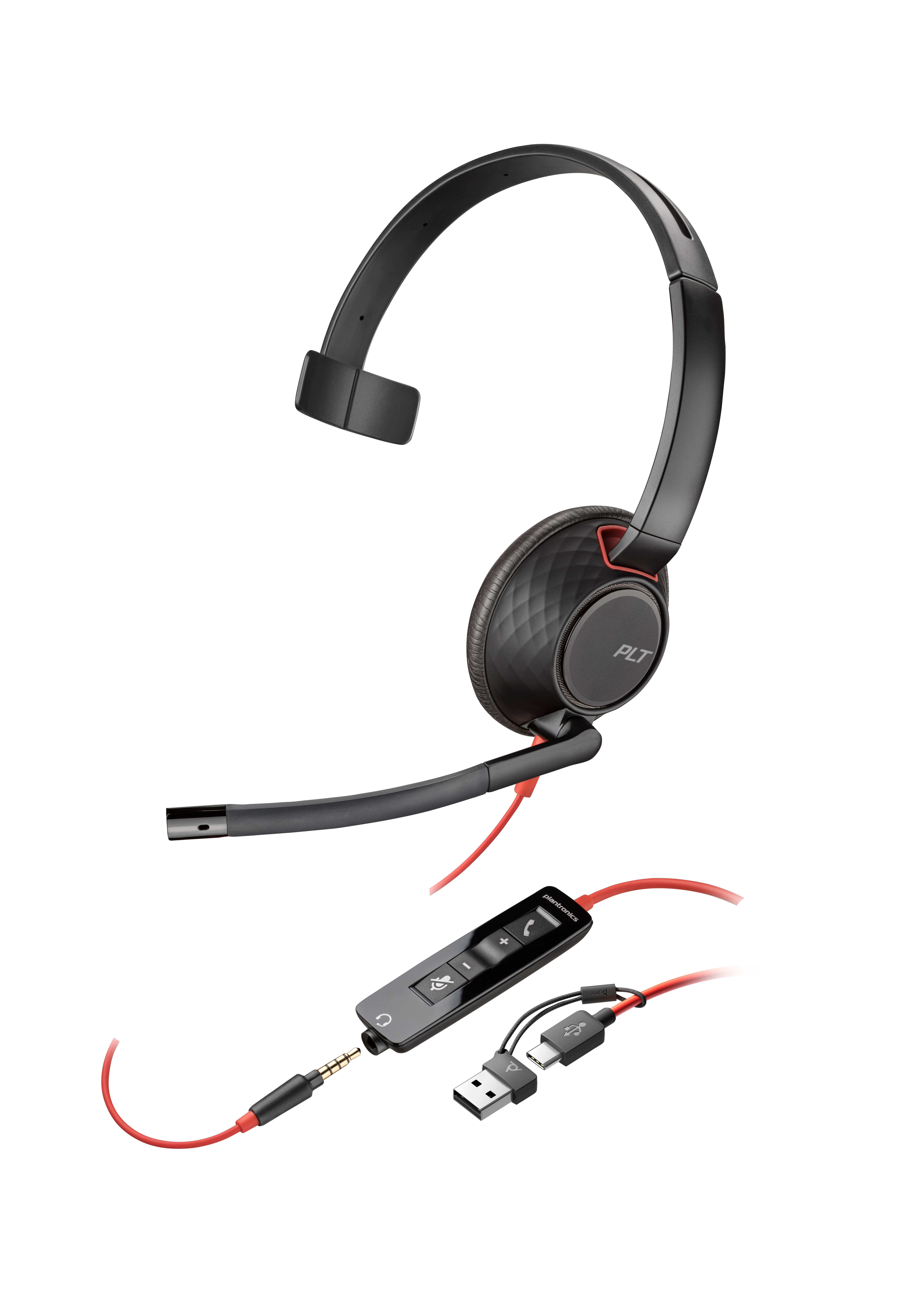 HP Poly Blackwire 5210 On-Ear Headset USB-C 3,5 mm Kabelgebunden Schwarz