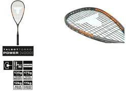 TALBOT torro Squashschläger Power 4000, schwarz / orange ausgewogener Offensive-Schläger, mit Y-Konstruktion ohne - 1 Stück (251004)