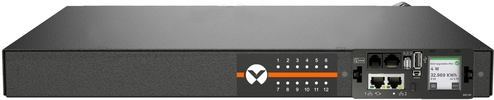 Vertiv Geist PDU, Monitored (Unit Level), EC, 1U, input IEC 60320 C20 power inlet 100-240V 16A or 20A, Combi Outlets (12)C13/C19 (VP4U21A1)