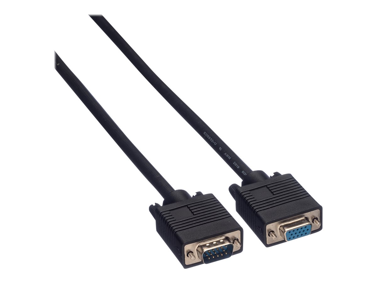ROLINE VGA-Verlängerungskabel HD15 Stecker auf Buchse 6,0 m Schwarz