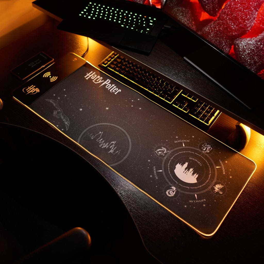 Numskull Harry Potter Gaming-Mauspad mit Wireless Charge 80 x 30 cm Schwarz, Mehrfarbig, Rot