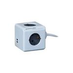 allocacoc PowerCube Extended USB inkl. 1,5 m Kabel grau Type F (1406GY/DEEUPC)