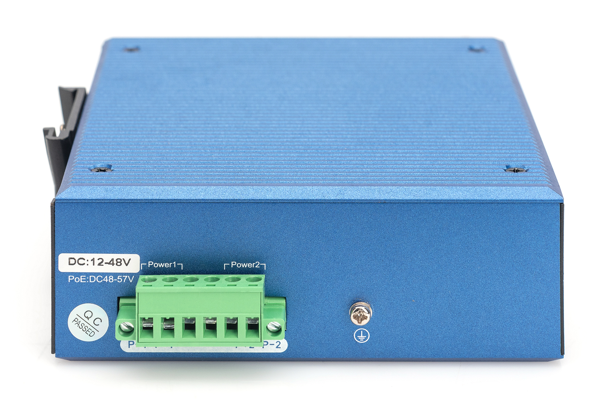 Digitus DN-651153 Industrieller 8+4-Port Gigabit Ethernet PoE Switch Schwarz, Blau