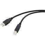 Renkforce USB-Kabel USB 2.0 USB-A Stecker, USB-B Stecker 20.00 m Schwarz Geflechtschirm RF-5720372 (RF-5720372)