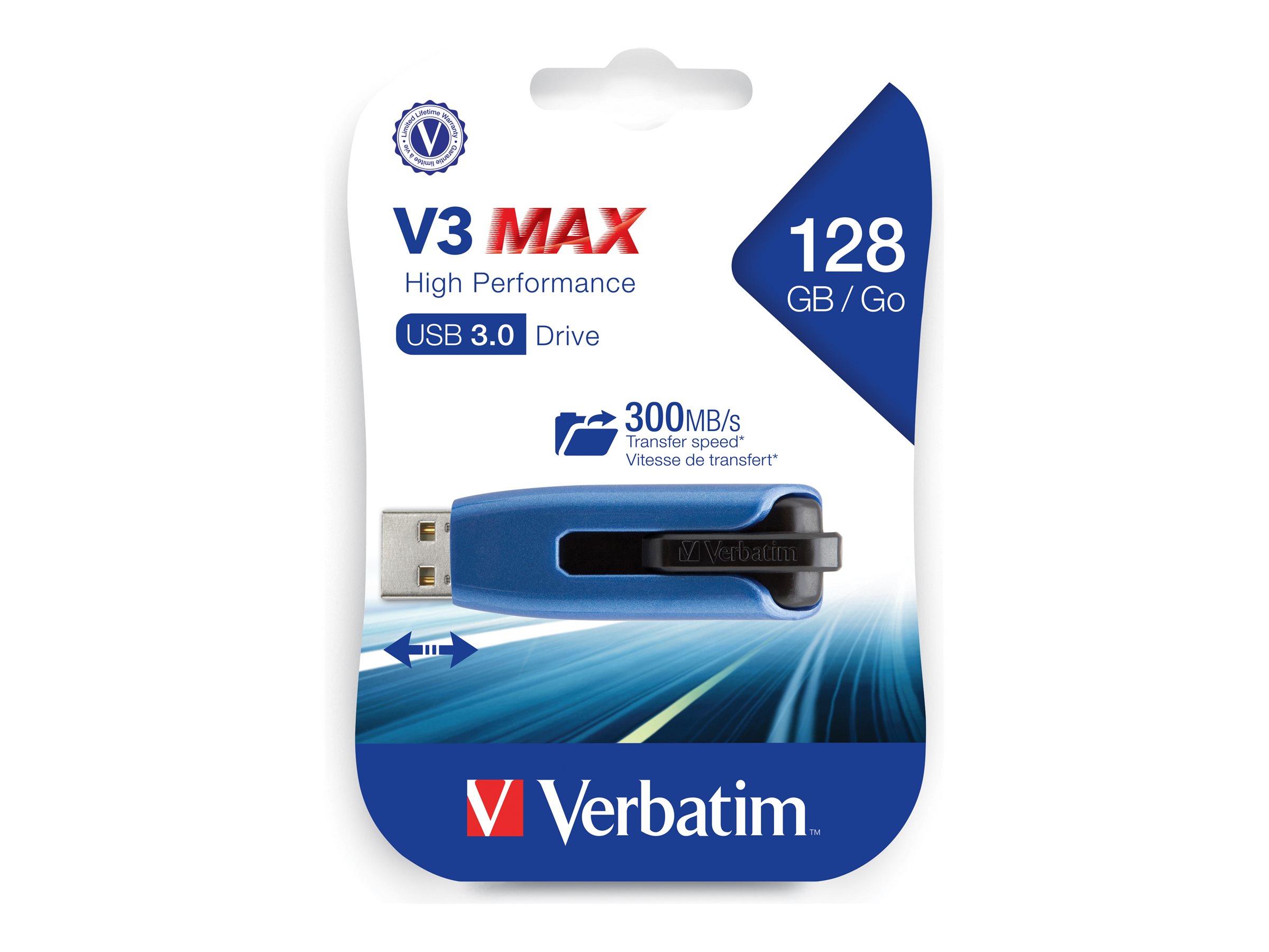 Verbatim Store 'n' Go V3 MAX 128 GB USB 3.0 Blau,Schwarz