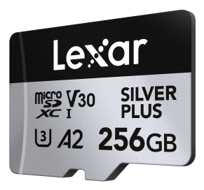 Lexar Professional SILVER PLUS 256 GB microSDXC UHS-I V30 U3 A2 Schwarz, Silber