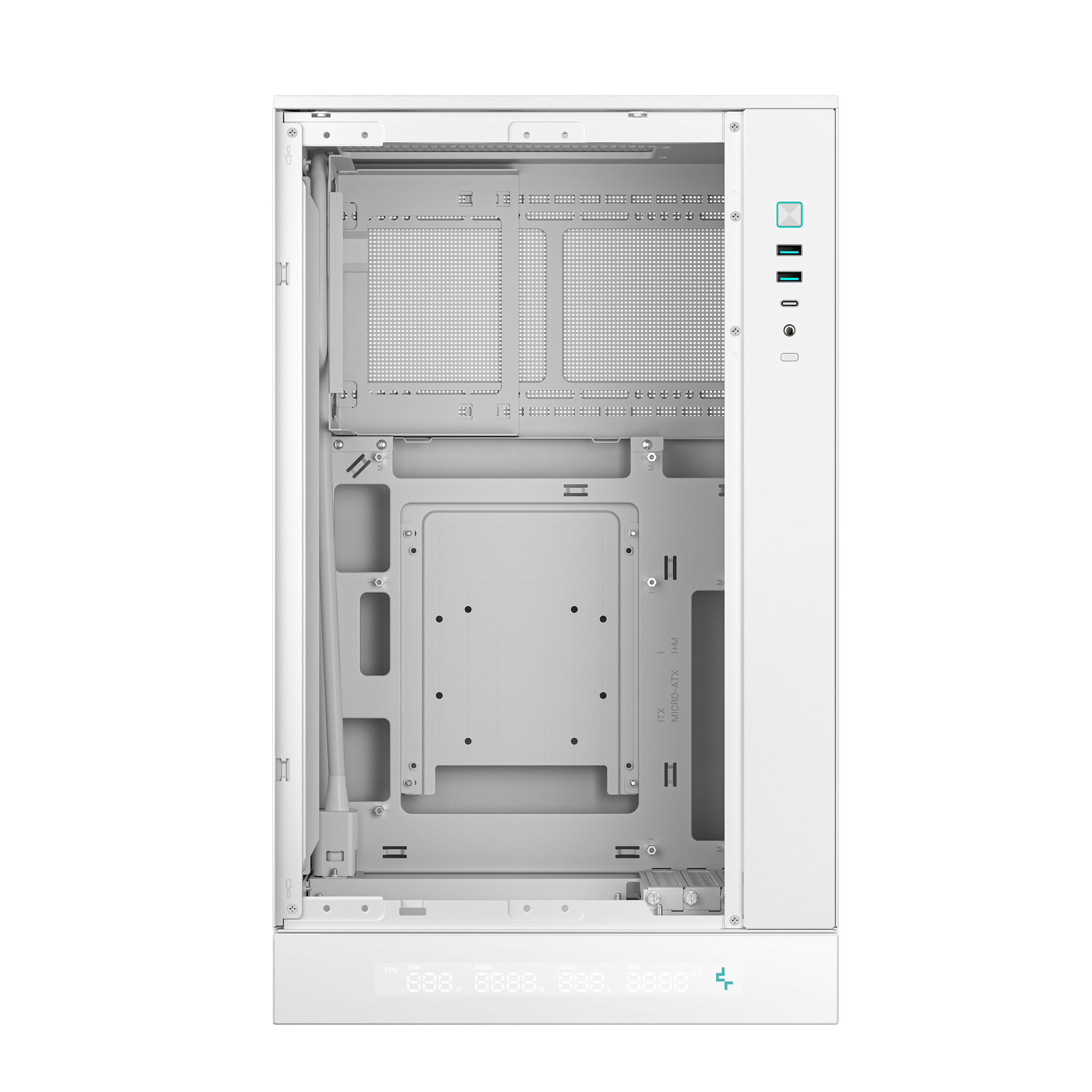 DeepCool CH270 Digital WH Mini Tower micro ATX Gehärtetes Glas Weiß