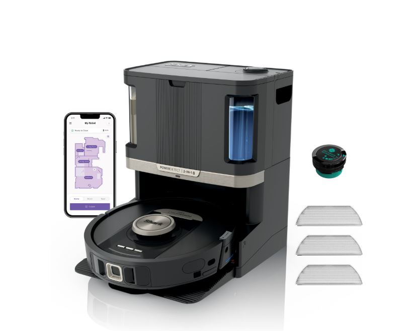 Shark PowerDetect NeverTouch Pro RV2800ZEEU 2-in-1 Saug- und Wischroboter, LiDAR, 20kPa, Schwarz