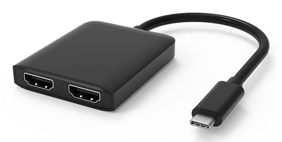 Techly USB-C auf 2x HDMI 4K Adapter 0,15 m Schwarz