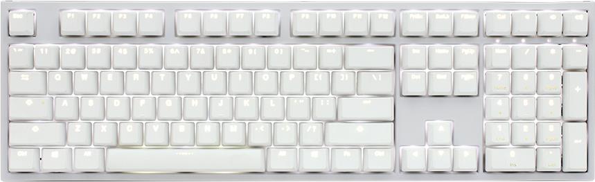DUCKYCHANNEL Ducky ONE 2 White Edition PBT Gaming Tastatur, MX-Speed-Silver, weiße LED - weiß