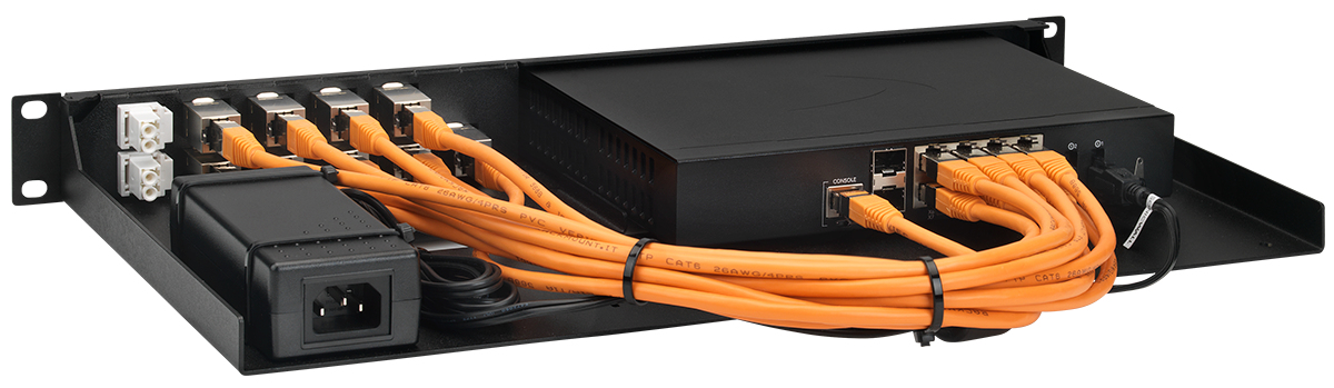 Rackmount.IT RM-SW-T12I Rackmontage Abgeschirmt 1U für SonicWall TZ570W Schwarz