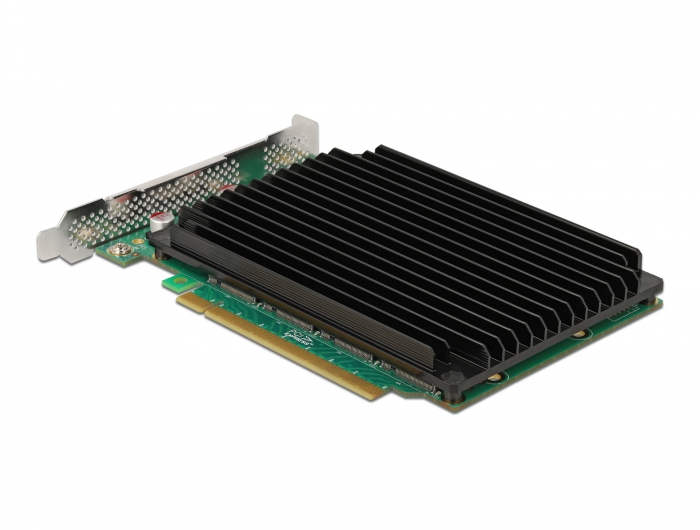 Delock 90054 PCI Express x16 Karte zu 4x intern NVMe M.2 Key M mit Kühlkörper - Bifurcation