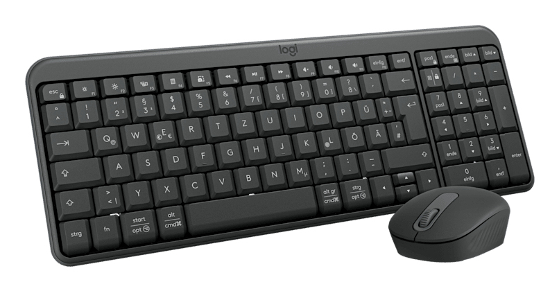 Logitech MK250 Kabelloses Tastatur- und Maus-Set Bluetooth LE QWERTZ Deutsch Graphit