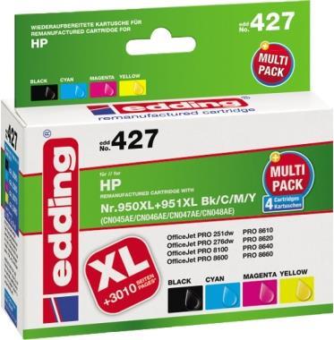 Edding Tinte ersetzt HP 950, 950XL, 951, 951XL Kompatibel Kombi-Pack Schwarz, Cyan, Magenta, Gelb EDD-427 18-427 (18-427