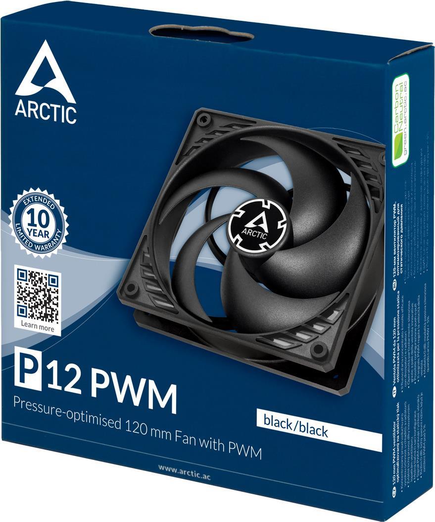 ARCTIC P12 PWM 120 mm Gehäuselüfter Schwarz