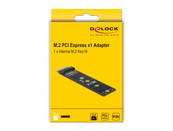 Delock Schnittstellenadapter PCI Express x1 zu M.2 Key M PCIe 4.0 Schwarz