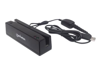 Manhattan Magnetic Strip Card Reader USB 3-Spur Schwarz