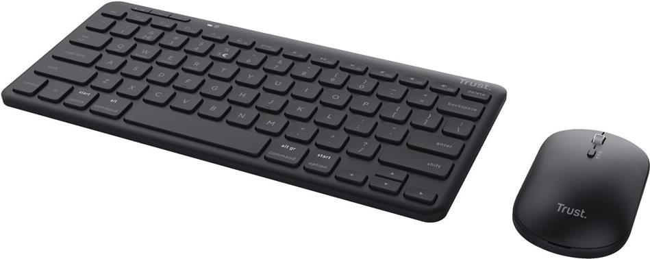 Trust Lyra Tastatur Maus enthalten RF Wireless + Bluetooth QWERTY Englisch Schwarz (24843)