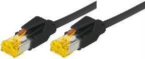 Patchkabel S/FTP, PiMF, Cat 6a, schwarz, 1,0 m Für 10 Gigabit/s, halogenfrei, mit Draka-Kabel und Hirosesteckern TM31 (bisherige Bezeichnung S/STP) (72201S)