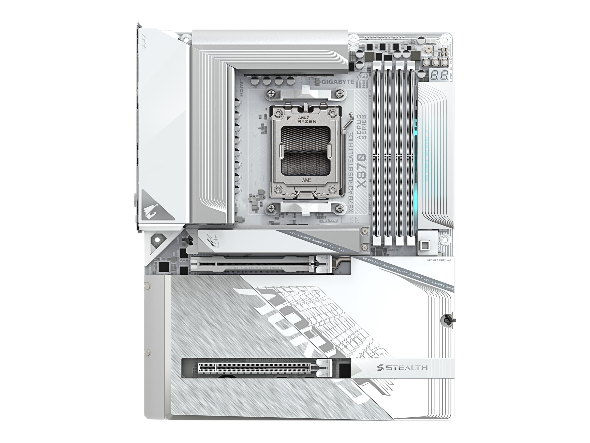 Gigabyte AORUS X870 STEALTH ATX Mainboard Schwarz