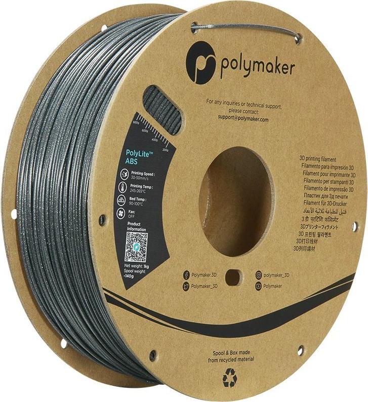 ABS GALAXY 1,75mm DARK GREY 1kg POLYMAKER POLYLITE 3D FILAMENT (PE01037)